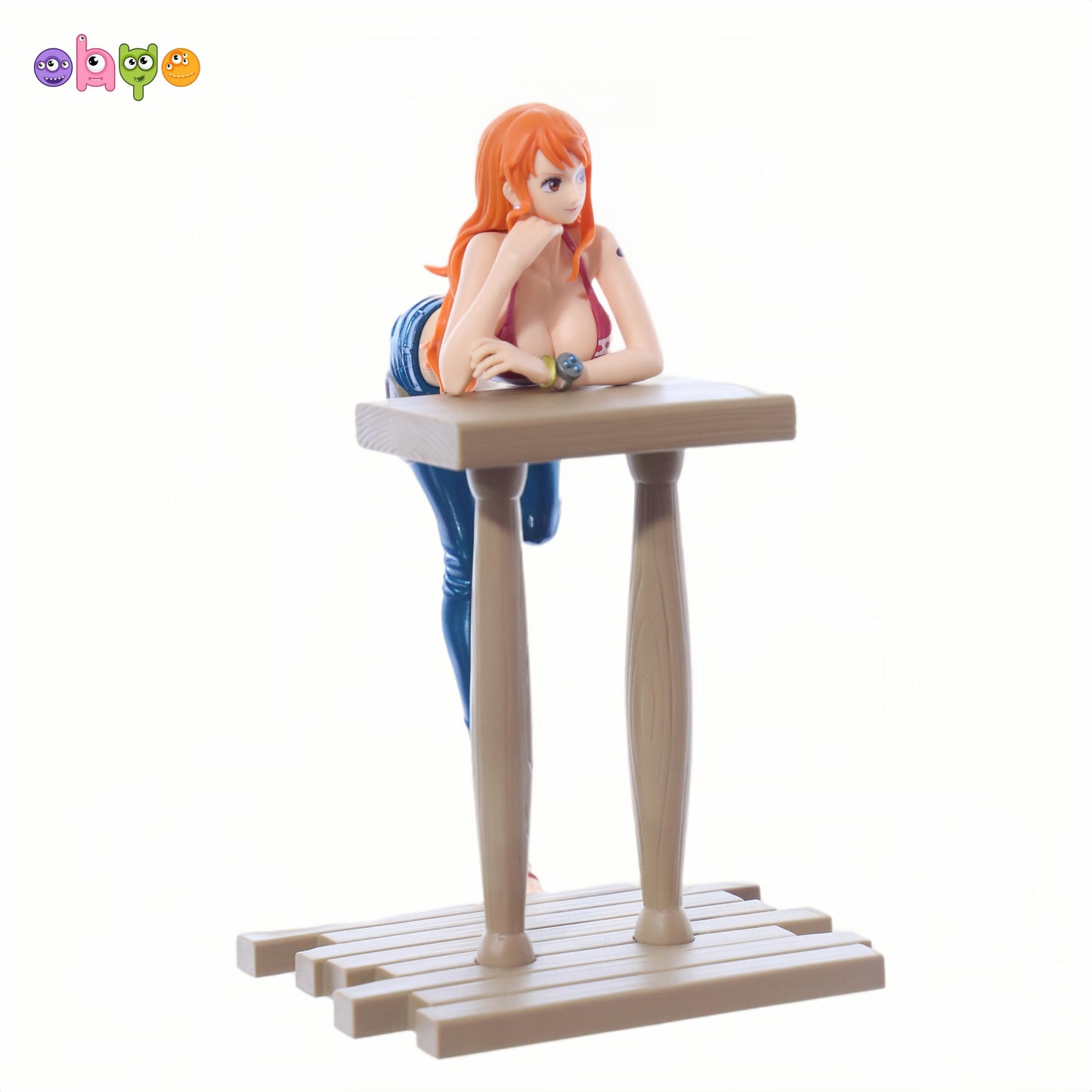 One Piece Nami Figure Lying Pose Booth Model Toy Gift Collection Jeans Dress Up Sexy Action Figure