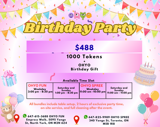 🎉 OHYO Birthday Party Package 🎉