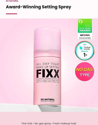 SO NATURAL POWDER4ROOM ALL DAY TIGHT MAKE UP SETTING FIXX 75ML